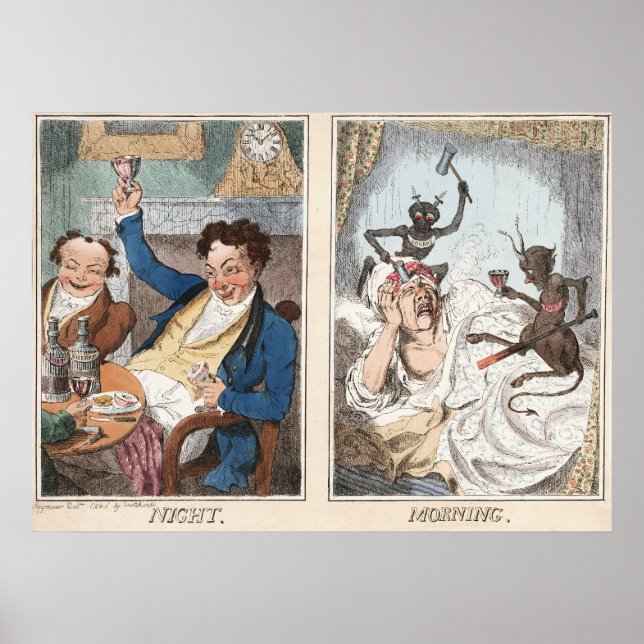 Poster Poster/Imprimer : Nuit - Matin - Caricature antiqu (Devant)