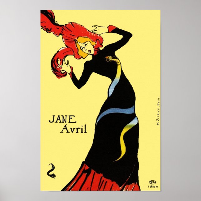 Poster Poster/Imprimer : Toulouse Lautrec - Jane Avril (Devant)
