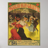 Poster, moulin de la galette 1906