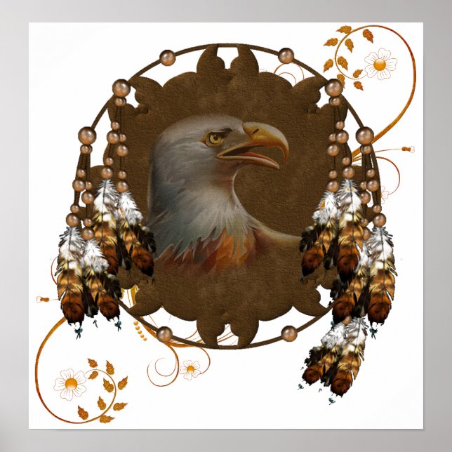 Poster Poster Native American Eagle Design Poster (Devant)