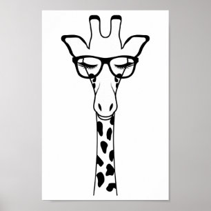 Poster Poster- Pépinière Enfants Chambre Giraffe Lunettes