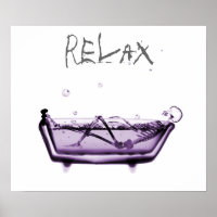 Poster- Purple Relax X-Ray Skeleton Temps de bain