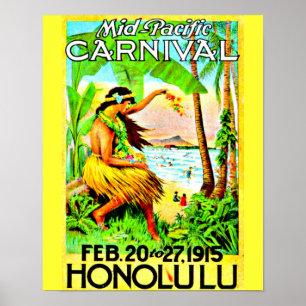 Poster Poster-Vintage voyage Art-Honolulu