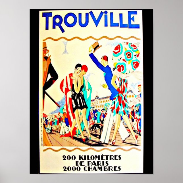 Poster Poster-Vintage voyage Art-Trouville (Devant)