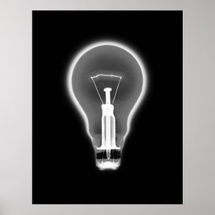 Poster Poster- X RAY LIGHT BULB BLACK B&W