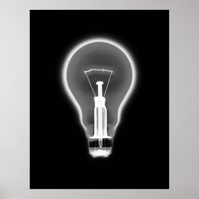 Poster Poster- X RAY LIGHT BULB BLACK B&W (Devant)