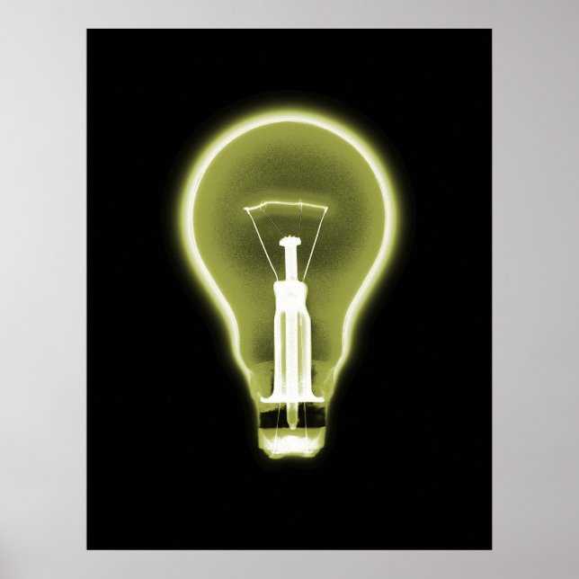 Poster Poster- X RAY LIGHT BULB NOIR JAUNE (Devant)
