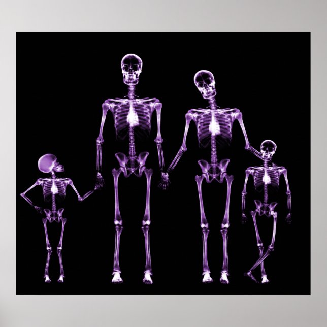 POSTER POSTER- X RAY SKELETON FAMILLE BLACK PURPLE FAMILL (Devant)