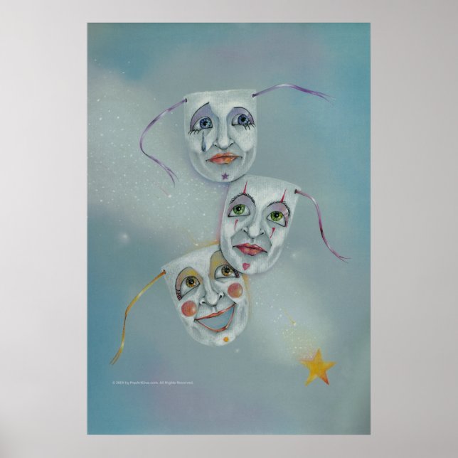 Poster Posters, Beaux-Arts - Happy Tears Masques (Devant)