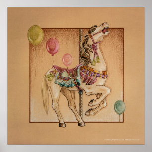 Poster Posters, Imprimés - Carrousel Cheval Joyeux