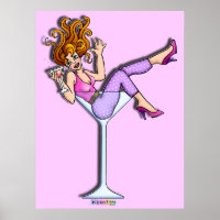 Posters, Imprimés - Girl in a Martini Glass, Lil R
