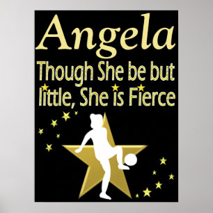 POSTER POSTRE DE FILLES DE SOCCER PERSONNALISÉ EN OR