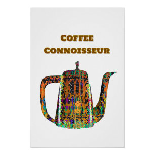 Poster Pot à café floral Connaisseur de café