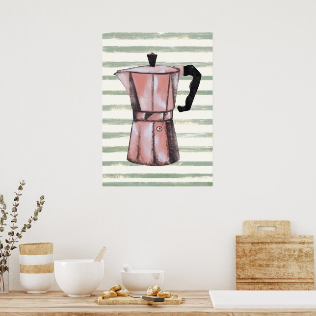 Poster Pot à café rétro (Cuisine)