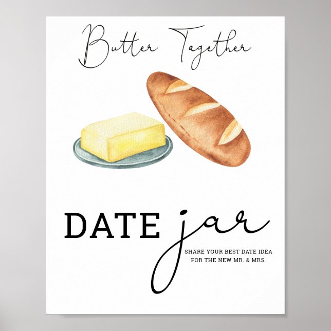 Poster Pot commun de date de mariage Pot commun de douche (Devant)
