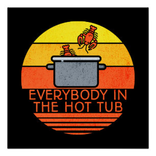 Poster Pot De Homard Retro Sunset, Bain À Remous