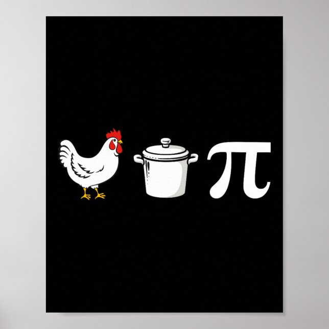 Poster Pot De Poulets Pi 3.14 Funny Pi Day Enseignante De (Devant)