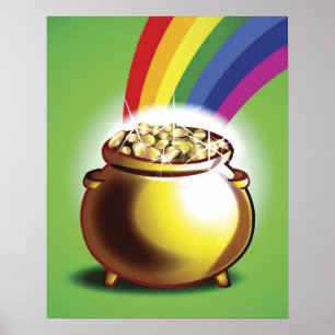 Poster Pot d'or et arc-en-ciel