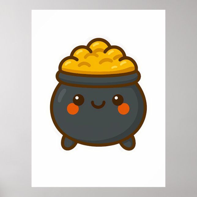 Poster Pot d'or Kawaii (Devant)