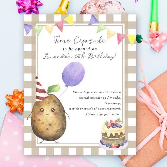 Poster Potato Time Capsule 1st birthday gender neutral (Créateur téléchargé)