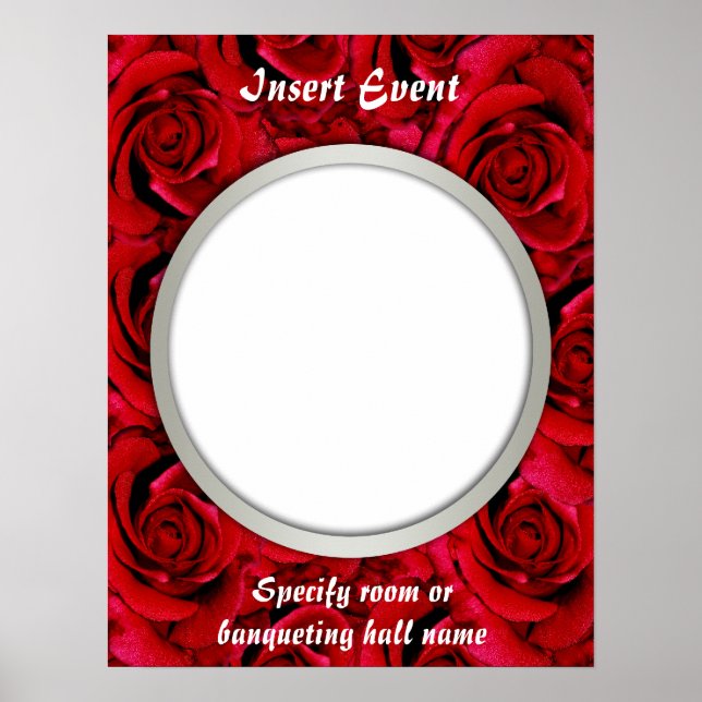 Poster Poteaux de roses rouges modèle - personnalisable (Devant)