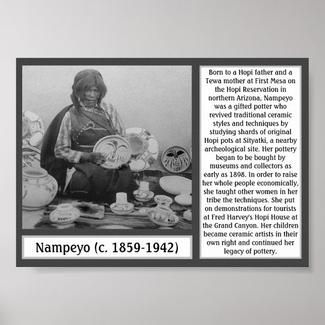 Poster Poterie Nampeyo Amérindien Hopi Sud-Ouest (Devant)