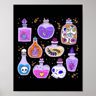 Poster Potions magiques Bouteilles Halloween démangeaison