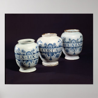 Poster Pots de drogue d'apothecaires, vers 1740