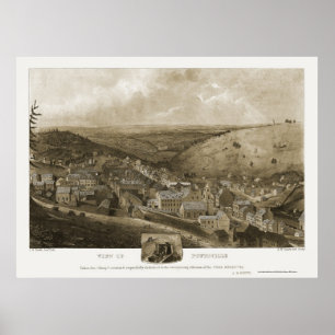 Poster Pottsville, carte panoramique de PA - 1922