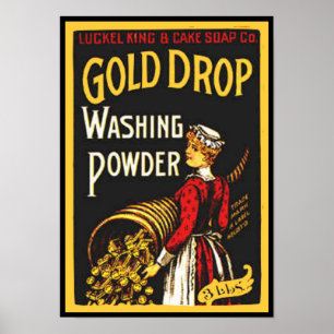 Poster Poudre de lavage à goutte d'or