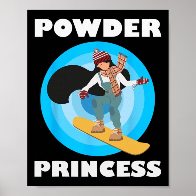 Poster Poudre de snowboard Princess Funny Snowboard Girls (Devant)