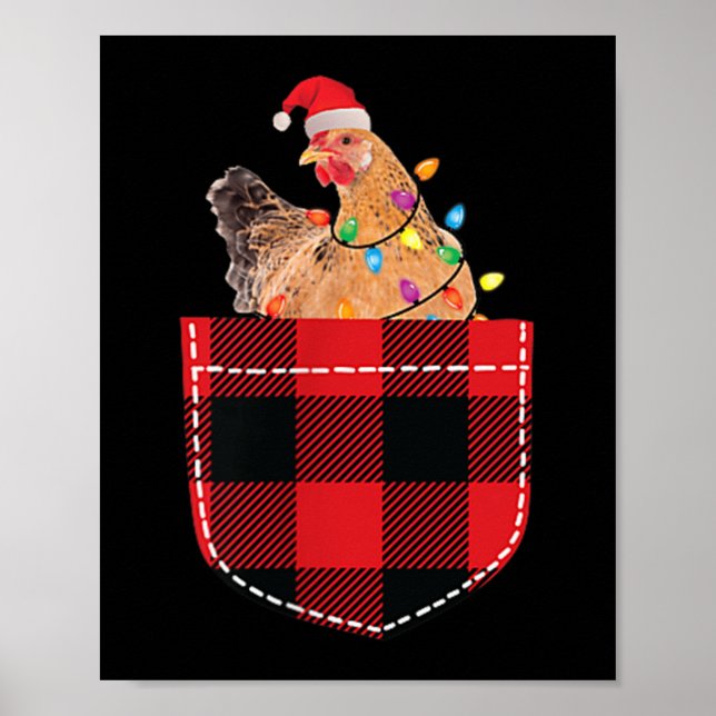 Poster Poulet Dans La Poche Drôle Xmas Plaid Poche Poulet (Devant)