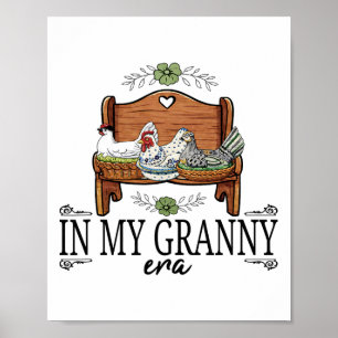 Poster Poulet de Ferme Vintage Grand-mère dans mon âge gr