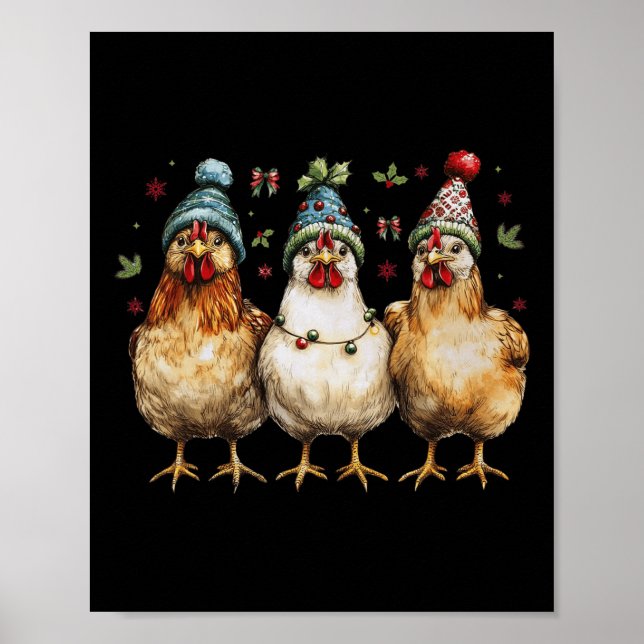 Poster Poulet de la ferme Noël Coquette Poulet de la ferm (Devant)