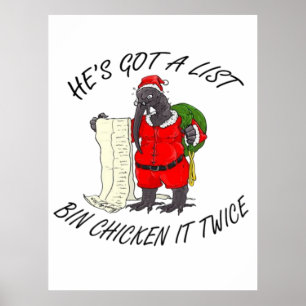 Poster Poulet de la poubelle de Noël 