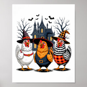 Poster Poulet d'Halloween Sorcière Saison Sombre Pour Hom