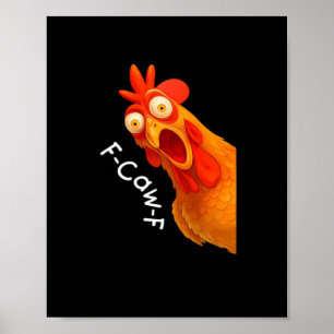 Poster Poulet essentiel classique rétro F-Caw-F