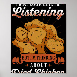 Poster Poulet frit mariné enrobé snack croquant