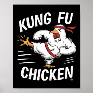 Poster Poulet Kung Fu Karaté Rigolo Coq Femmes Hommes Chi