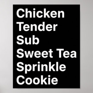 Poster Poulet, Menu Manifesto Sub de poulet tendre doux T