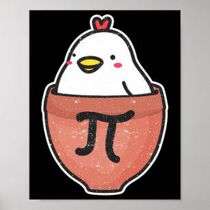 Poster Poulet Pot Pi Day Funny Math Enseignant Mathématiq