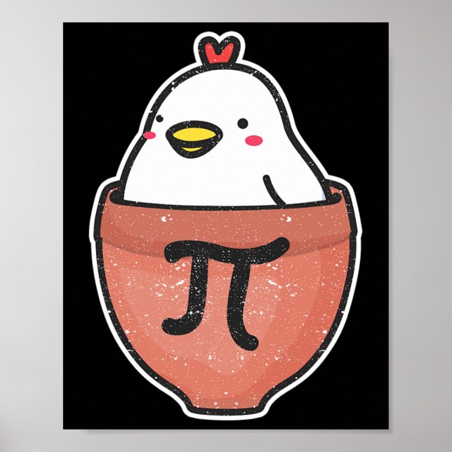 Poster Poulet Pot Pi Day Funny Math Enseignant Mathématiq (Devant)