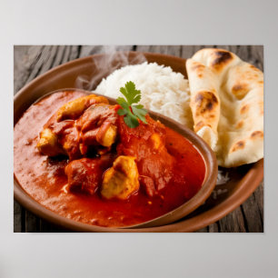 Poster Poulet Tikka Masala Curry épicé au riz