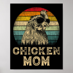 Poster Poulet vintage Maman Amateurs de poulet Maman Fête
