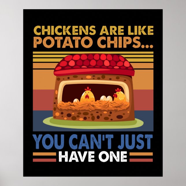Poster Poulets comme des chips de pommes de terre Vous ne (Devant)