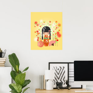 Poster Poupée Kokeshi