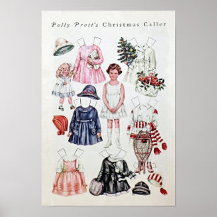 Poster Poupée papier vintage