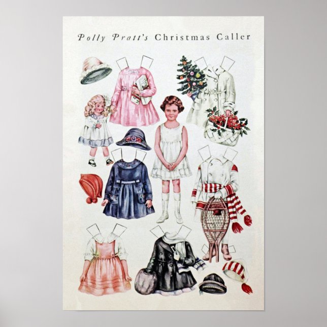 Poster Poupée papier vintage (Devant)