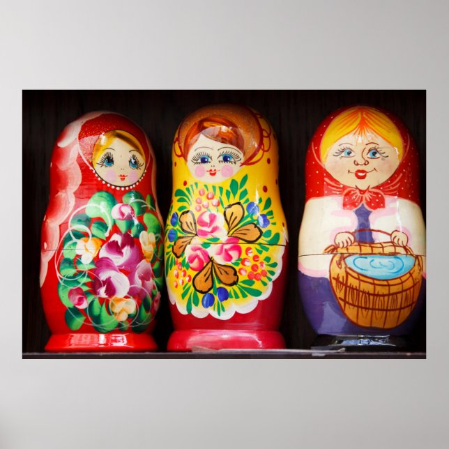 Poster Poupées colorées Matryoshka (Devant)