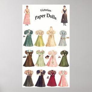 Poster Poupées de papier vintages, 2 de 2